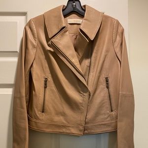 Tory Burch Oak Harper Moto Jacket in Blush Pink